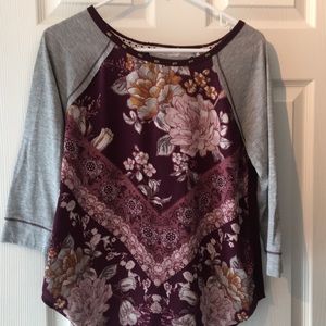 A floral baseball tee